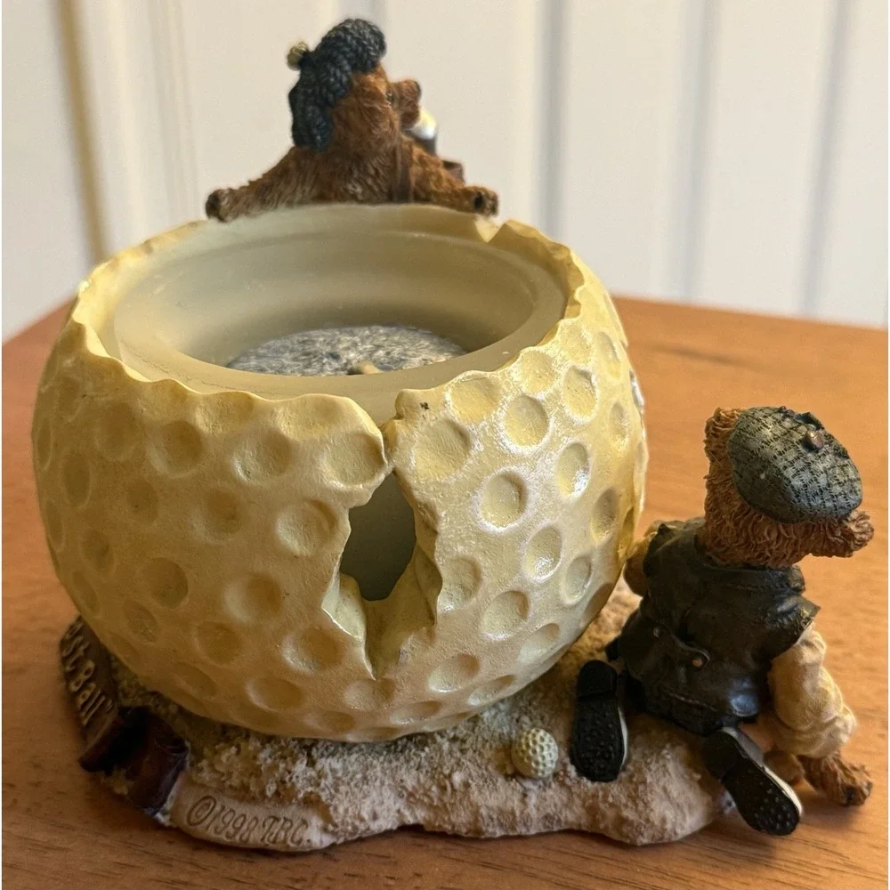 Boyds Bear Sebastian‎ & Nicholas Votive Candle Holder Golf Figurine 27753